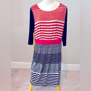 Triste Striped Stretch Dress. Size 1X